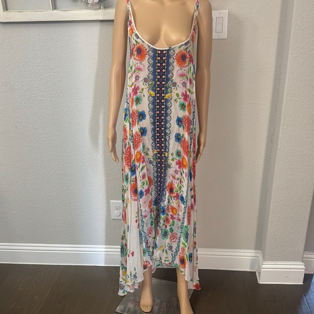 Johnny Was Red and Blue Maxi Sundress